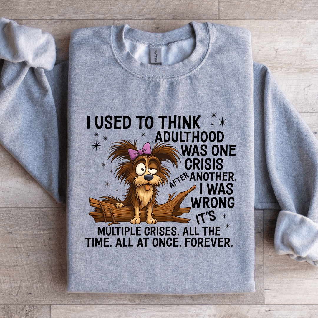 I Used To Think Adulthood Was One Crisis After Another Sweatshirt