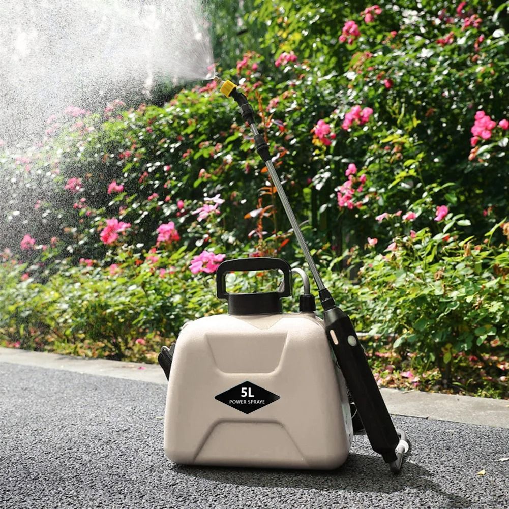 Rechargeable 5L Electric Garden Sprayer with 360 Degree Rotating Nozzle and Shoulder Strap