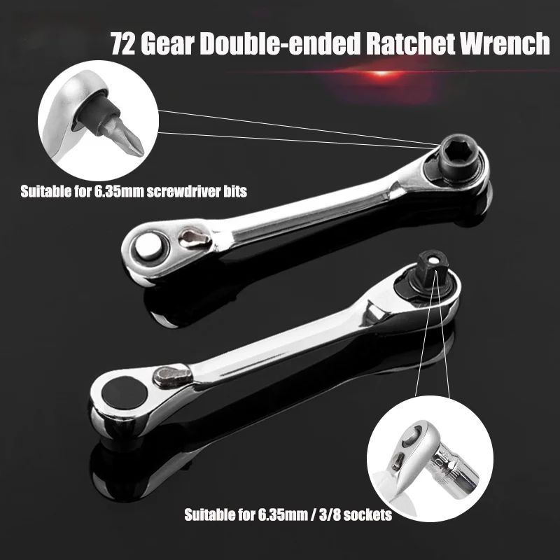 2-in-1 Mini ratchet wrench and ratcheting screwdriver for Tight Spaces