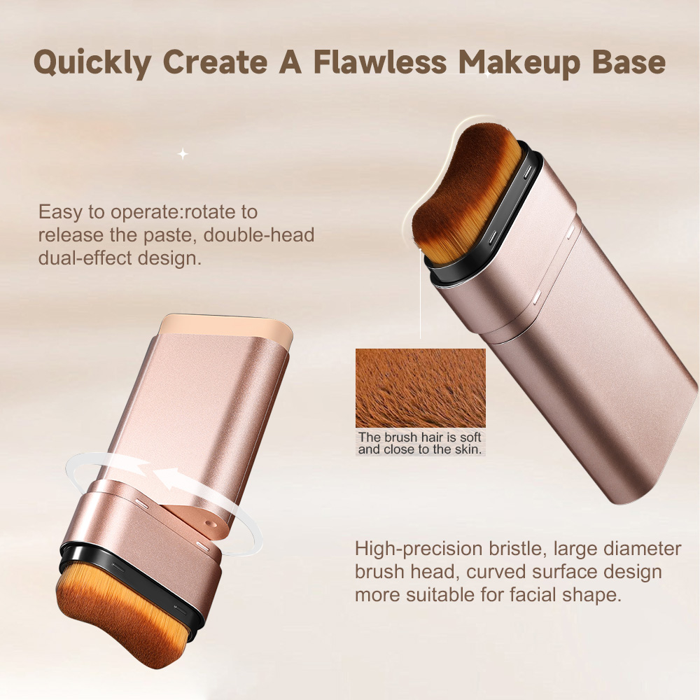 Life Girls Double Foundation Stick with Brush  Long Lasting Natural Coverage for Flawless Makeup