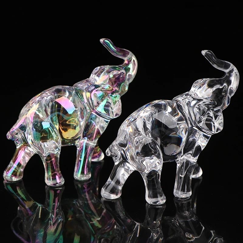 Celestial Narrative Sculpture – High-Definition Crystal Elephant Architectural Ornament
