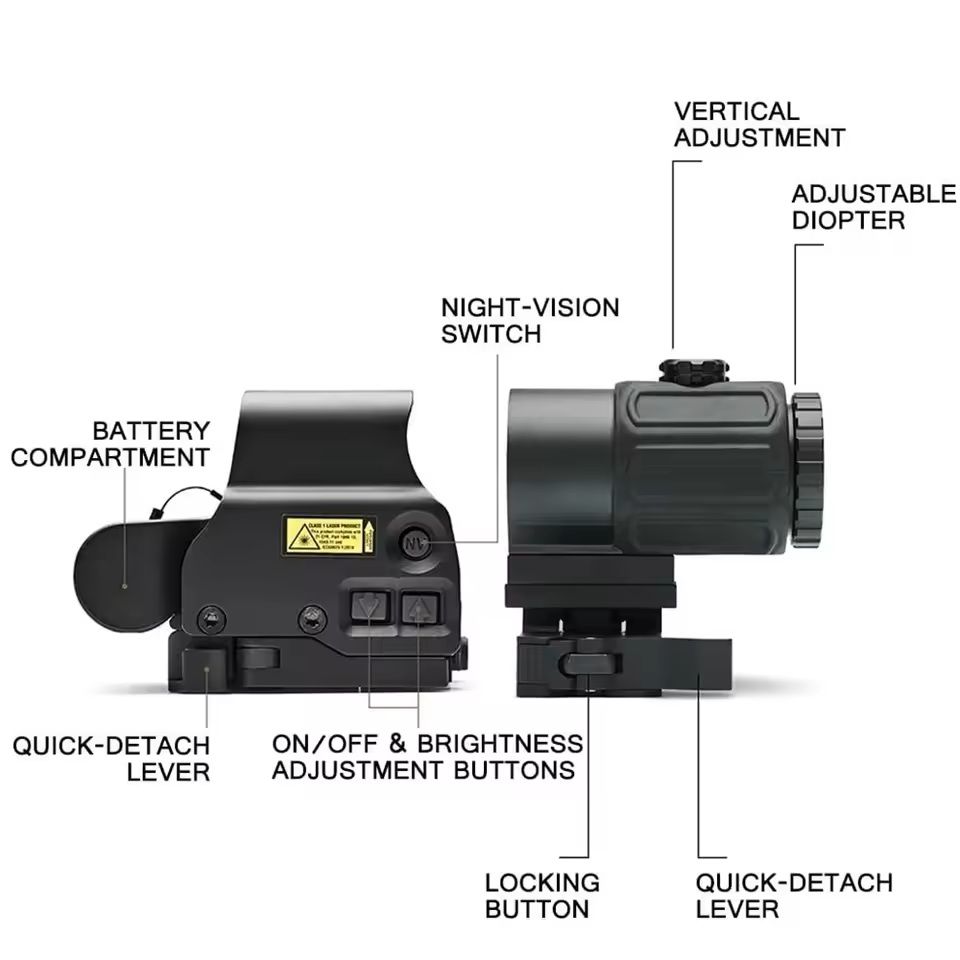 Tactical Red Dot Sight Set with 558 Holographic and G-Series Magnifier