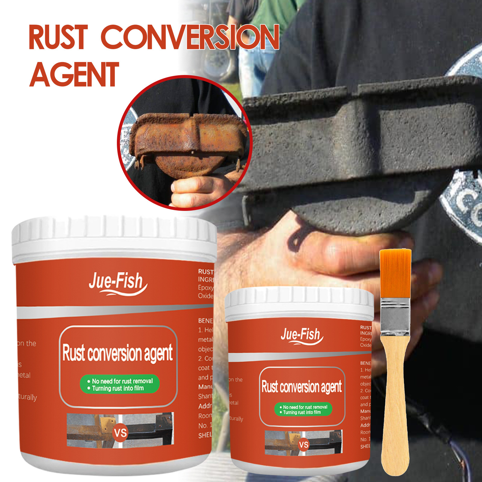 Metal Rust Remover & Converter Paint Industrial-Strength Rust Neutralizer for Automotive & Metal Surfaces