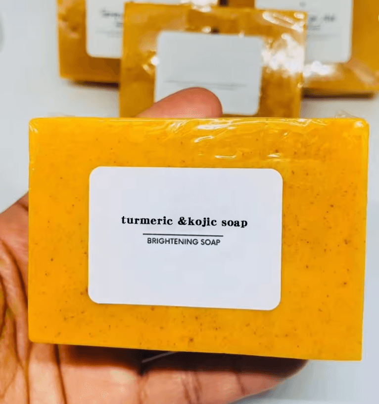 Turmeric Kojic Acid Soap Bar Brightening Lemon Handmade