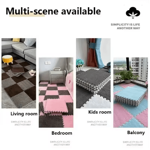 30 30cm Plush Puzzle Floor Mat Soft Interlocking Foam Play Mat for Kids