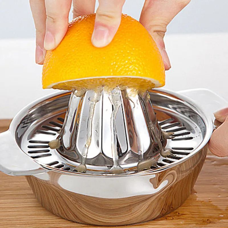 LMETJMA Stainless Steel Lemon Squeezer – Manual Citrus Juicer Reamer Cup