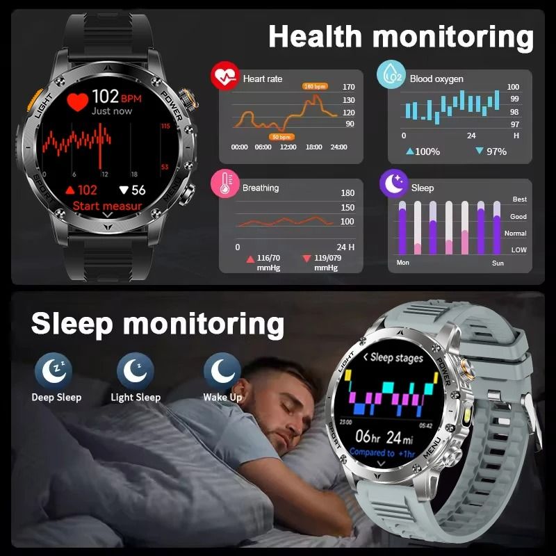 PowerPulse AMOLED GPS Smart Watch Bluetooth Call NFC Fitness Watch