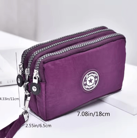 SoftCarry Womens Wrist Phone Purse Three Layer Zipper Handbag