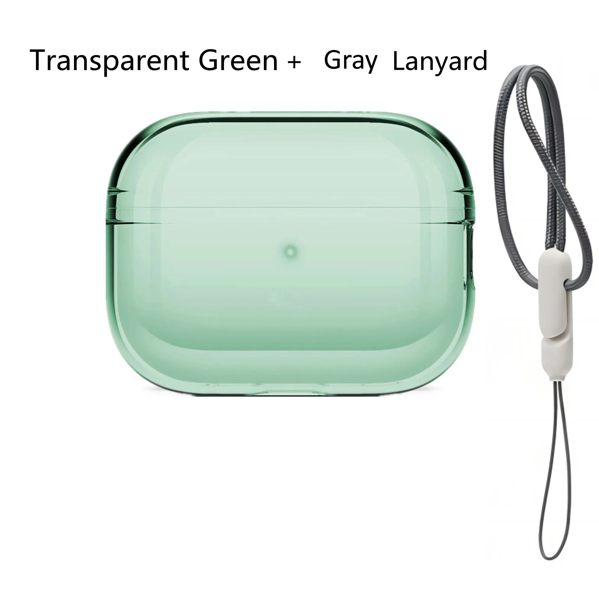 Clear Transparent AirPods Pro 2 Protective Case with Lanyard – Shockproof Soft TPU Cover