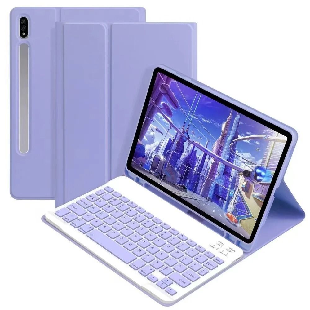 Tablet Case with Detachable Keyboard for Samsung Galaxy Tab A9 Plus, A8, S6 Lite, S7, S8, S9, S10, and FE Models