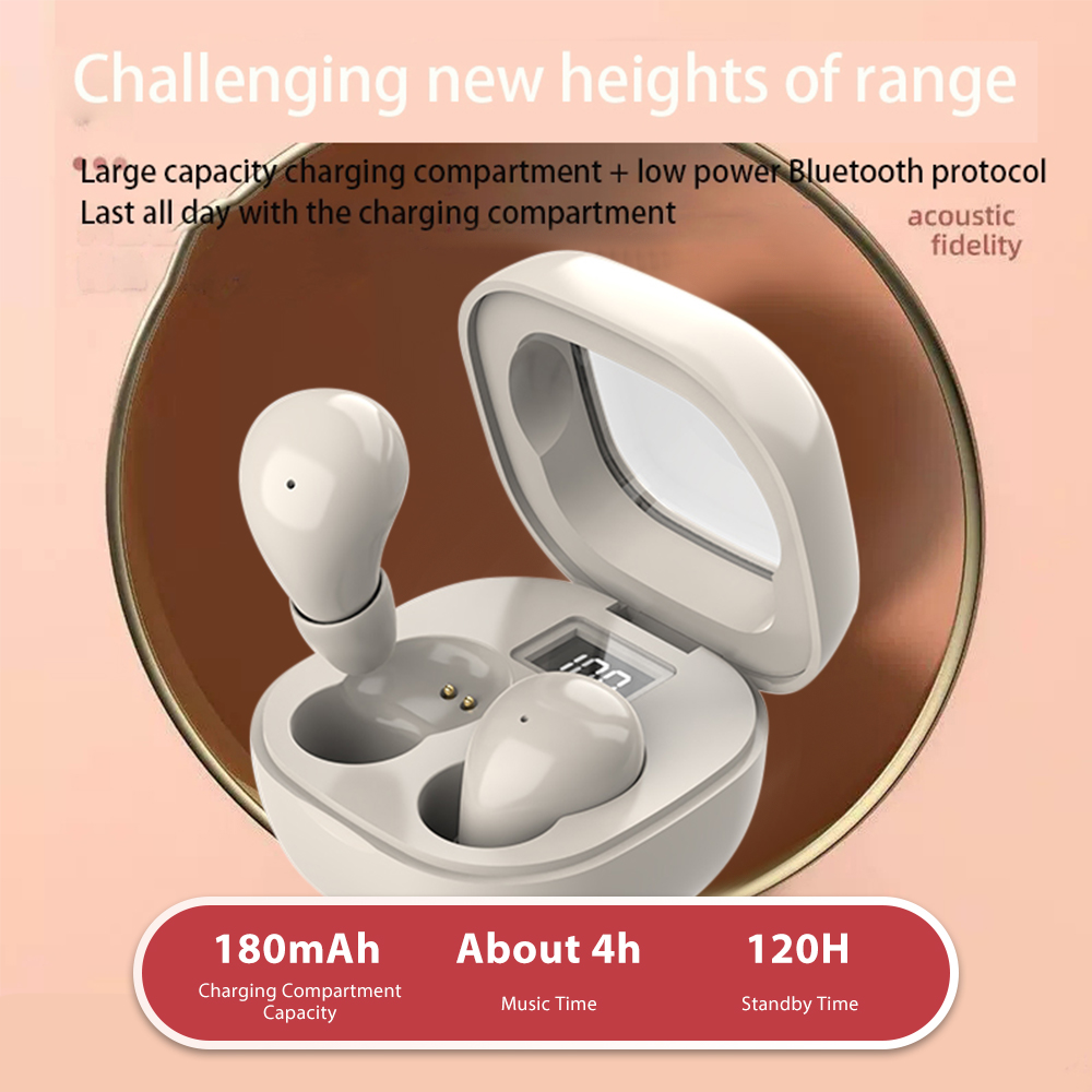 Ultra Compact Mini Bluetooth 5.3 Earphones, Invisible Design, HiFi Sound, Noise Cancelling, LED Display