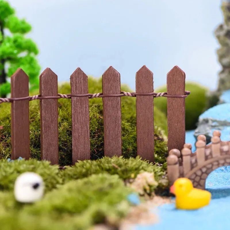 Mini Wooden Picket Fence for Fairy Garden and Bonsai Decor