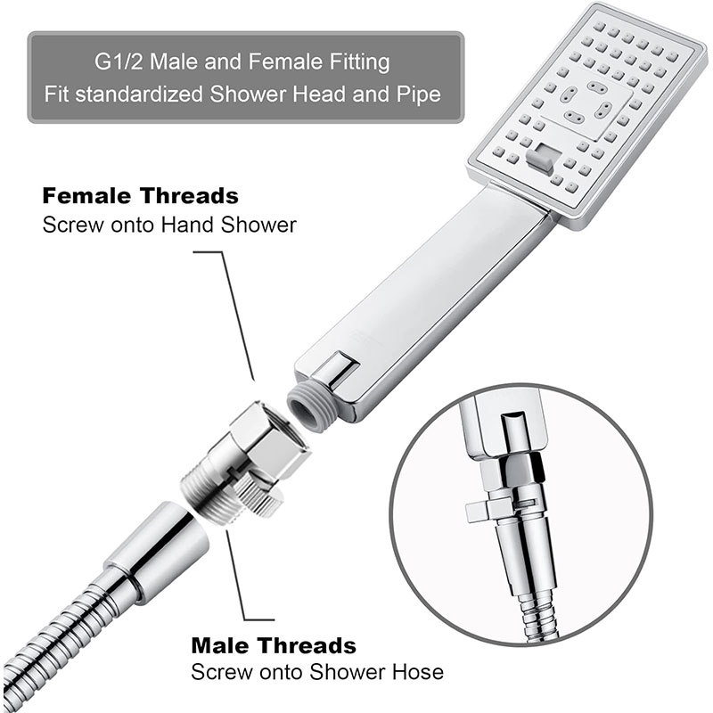 Dual Shower Head Combo with Shower Head Shut Off Valve & Handheld Bidet Sprayer