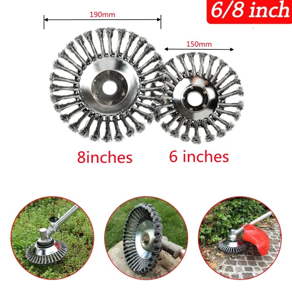 Steel Wire Wheel Weed Brush Cutter Head 6 8 Inch