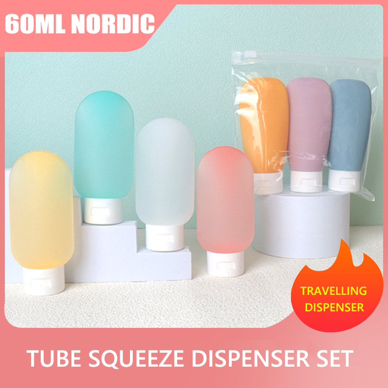 Hand Cream Lotion Hose Dispenser, Bottle Set Cosmetic Face Wash, Flip Top Empty Refillable Bottles