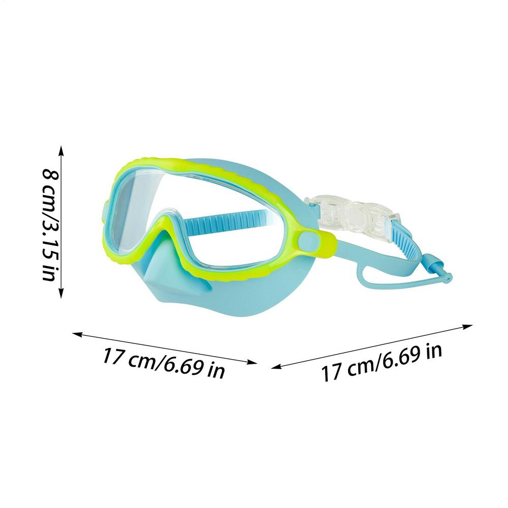 Kids Swim Goggles with Nose Cover Anti Fog Leak Proof Wide View Swim Mask