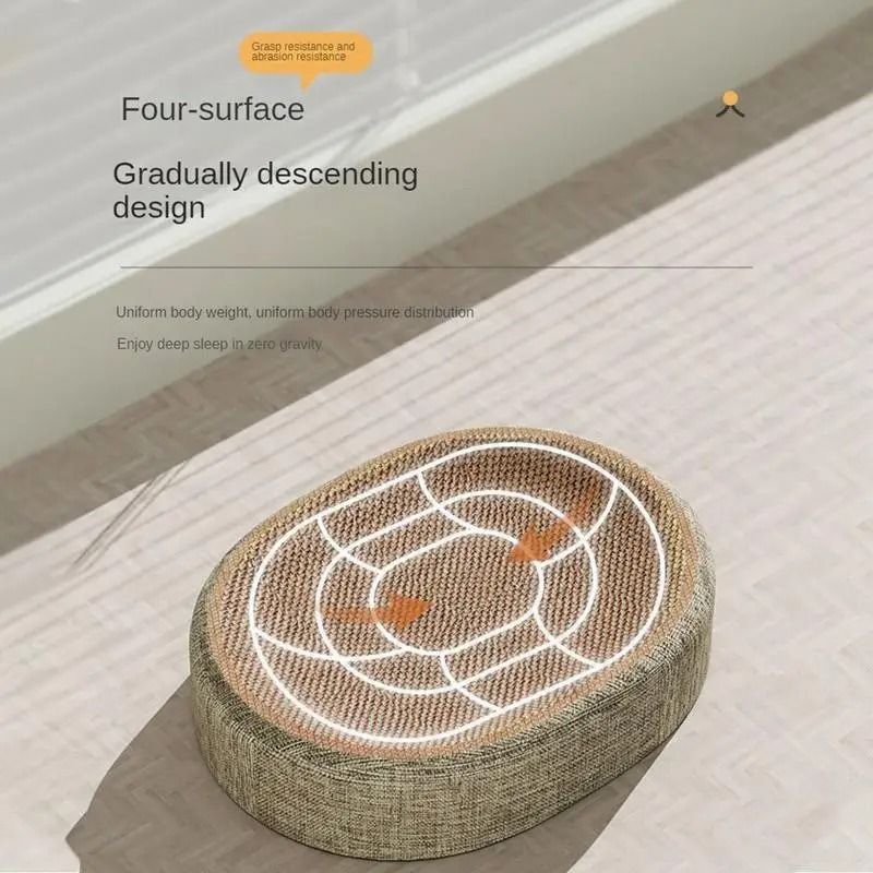 2 In 1 Cat Scratching Board Sisal Cat Scratcher Bed Furniture Protection Toy