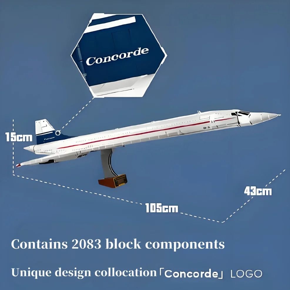 Supersonic Aircraft Building Block Set with 2083 Pieces