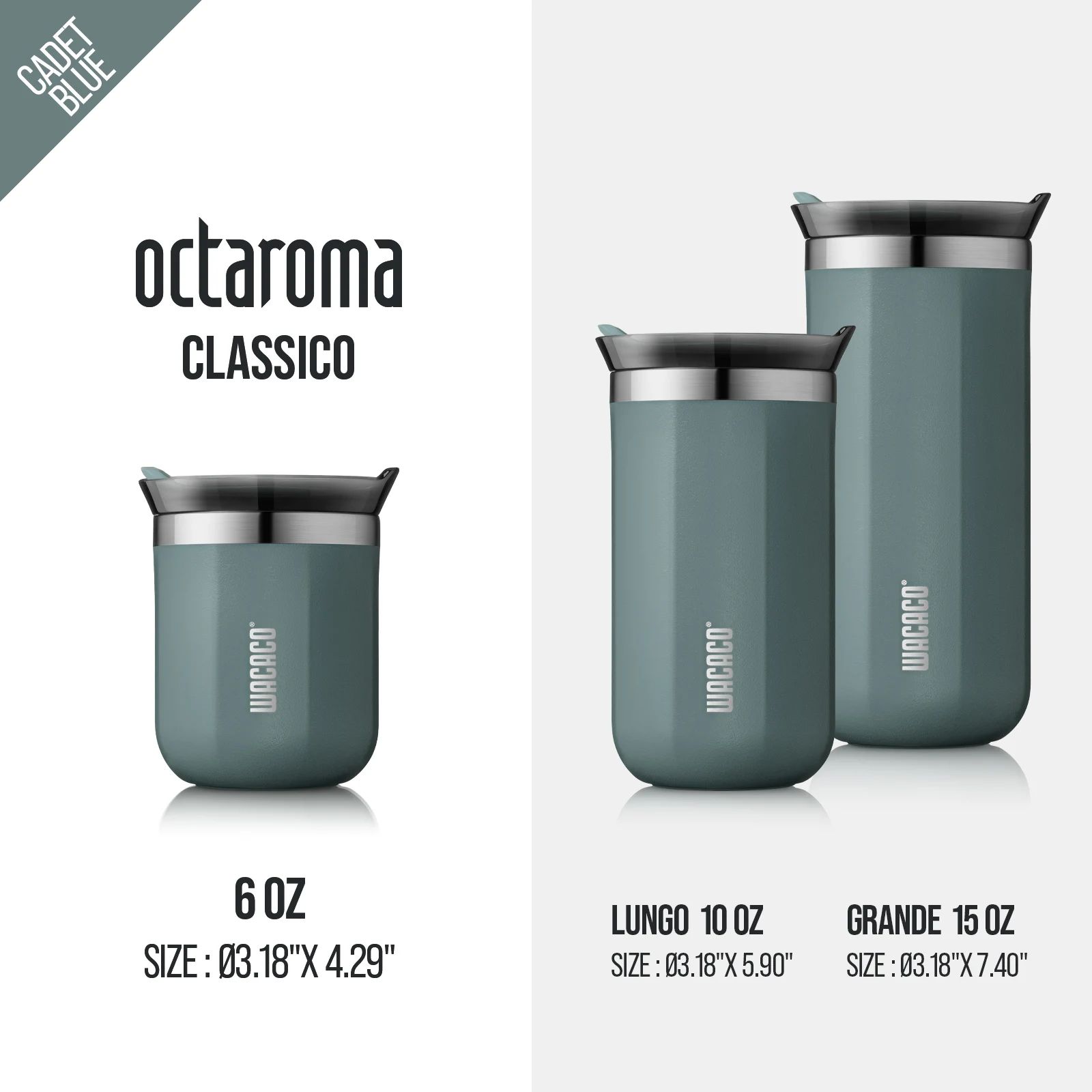 WACACO Octaroma Vacuum Insulated Travel Coffee Mug – Double-Wall Stainless Steel Tumbler