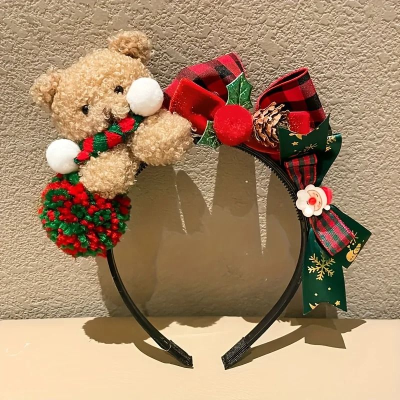 Festive Christmas Bear Headband