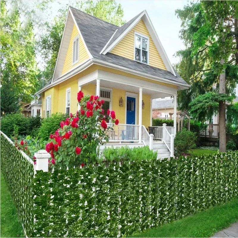 Artificial Ivy Fence Panel – Faux Green Leaf Privacy Screen for Garden & Balcony Decor