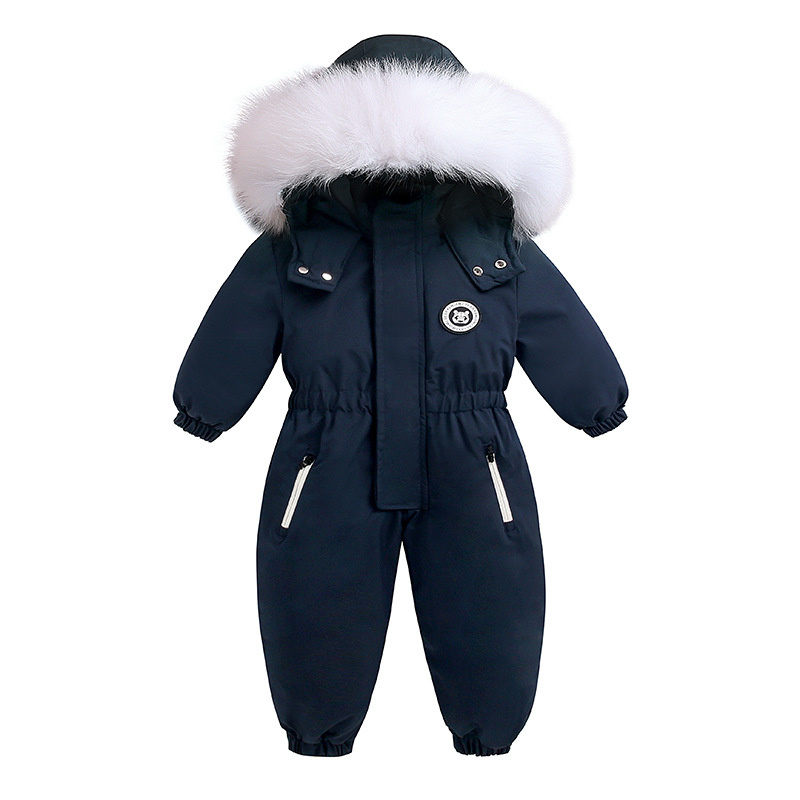 Warm Plus Velvet Winter Ski Suit Baby Jumpsuit Boy Overalls Kids Toddler Girl Clothes Children Clothing Warm Coat