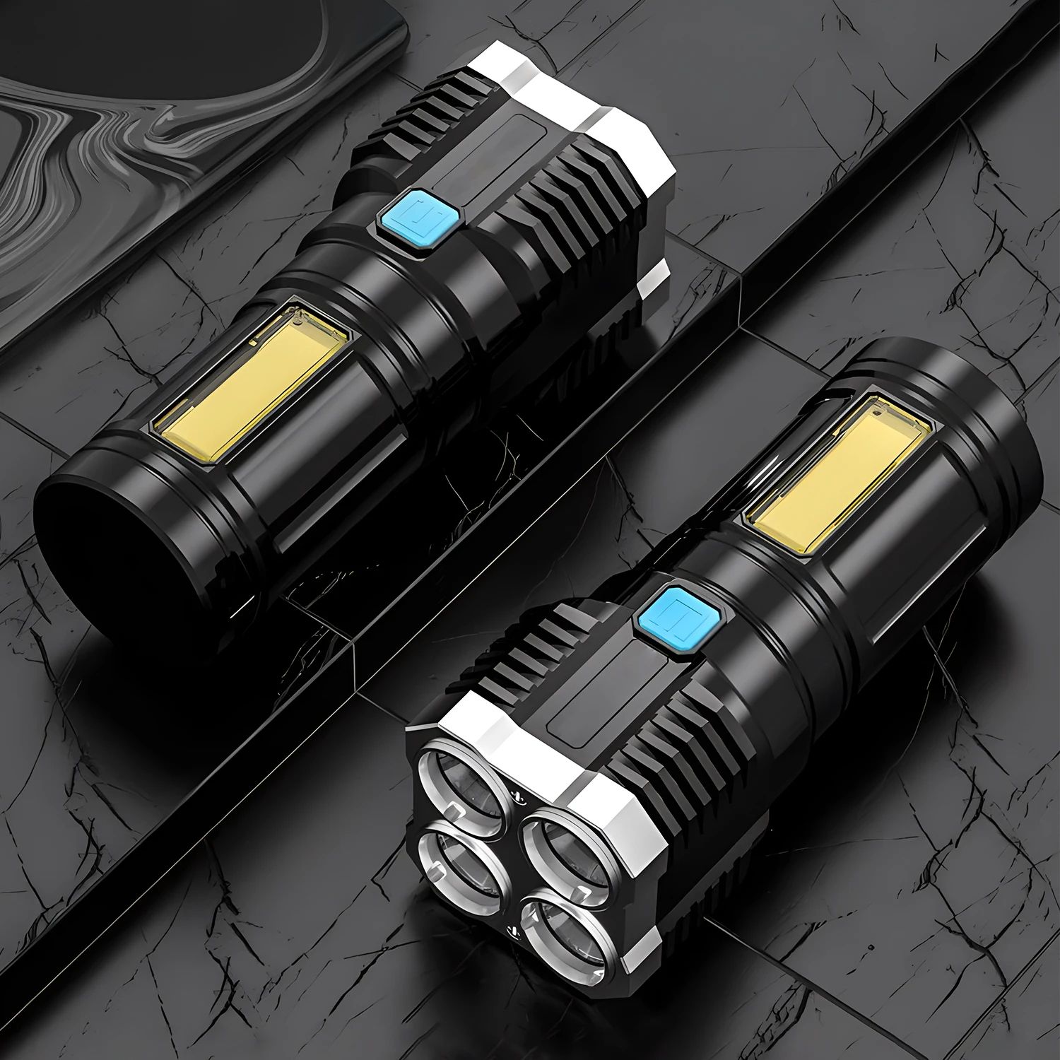 High Power Rechargeable Flashlight, Ultimate Self-Defense Tool with Tactical Features