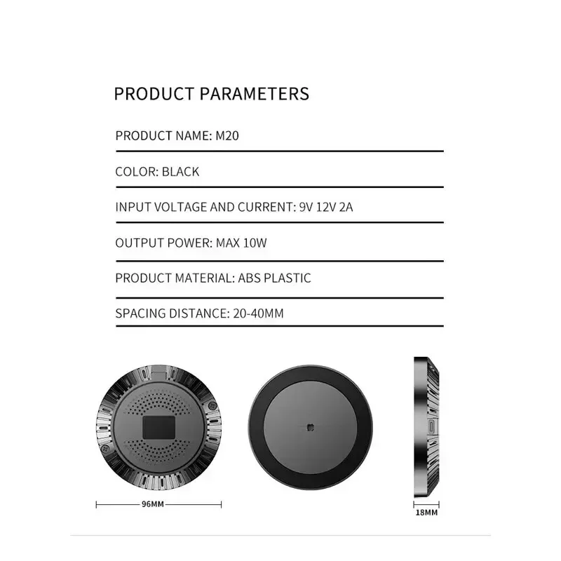 Desktop Wireless Charging Pad, Fast Charging Station for iPhone, Samsung Wireless Phone Charger
