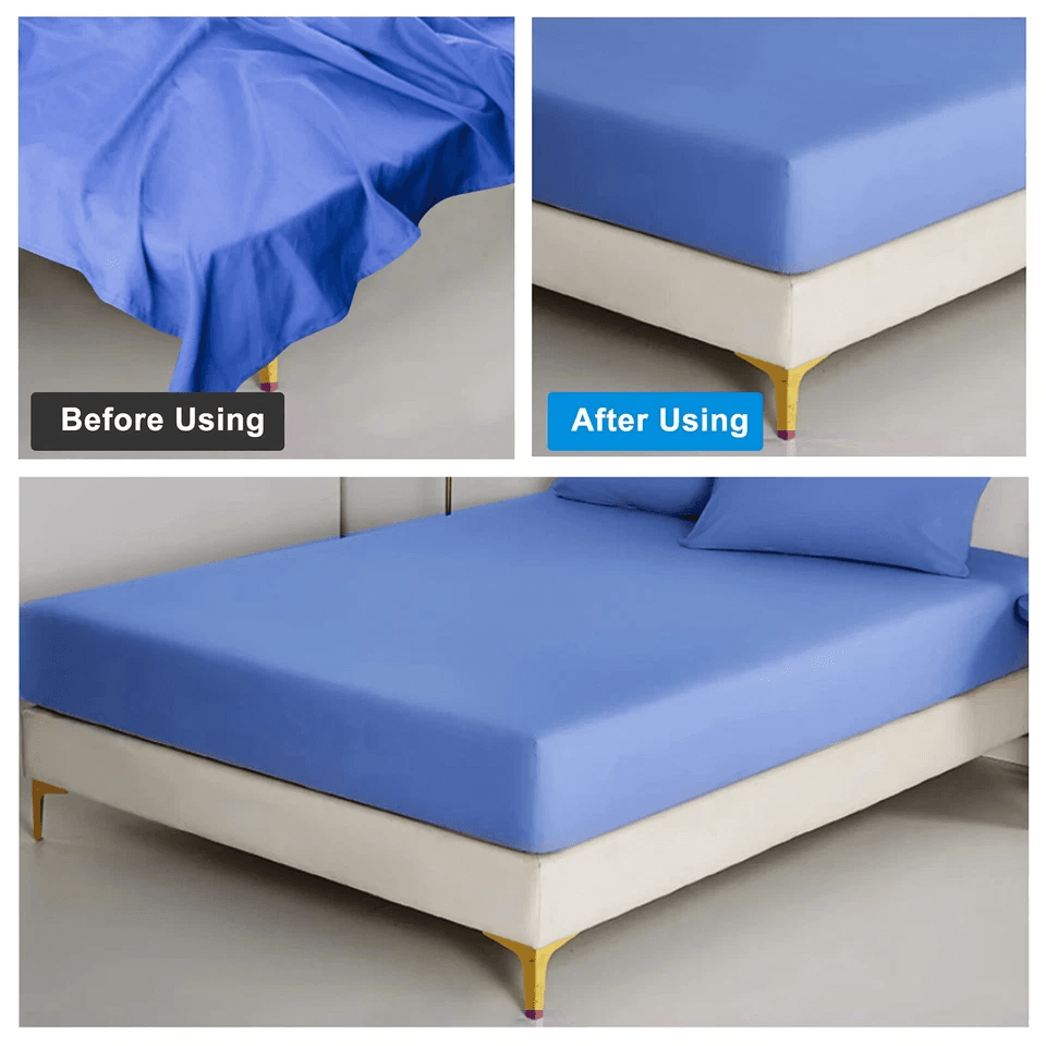 Adjustable Bed Fitted Sheet Straps Suspenders Belt with Gripper Fastener Clips, Heavy-Duty Elastic Mattress Holders