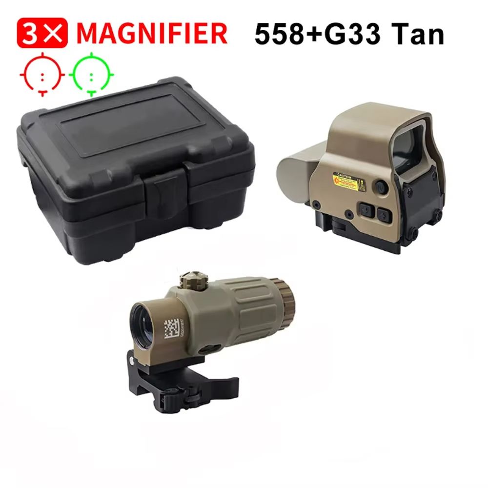 Tactical 558+G43 Holographic Red Dot Sight with 20mm Rail Mount & Quick Detach Lever – Hunting & Airsoft Optic