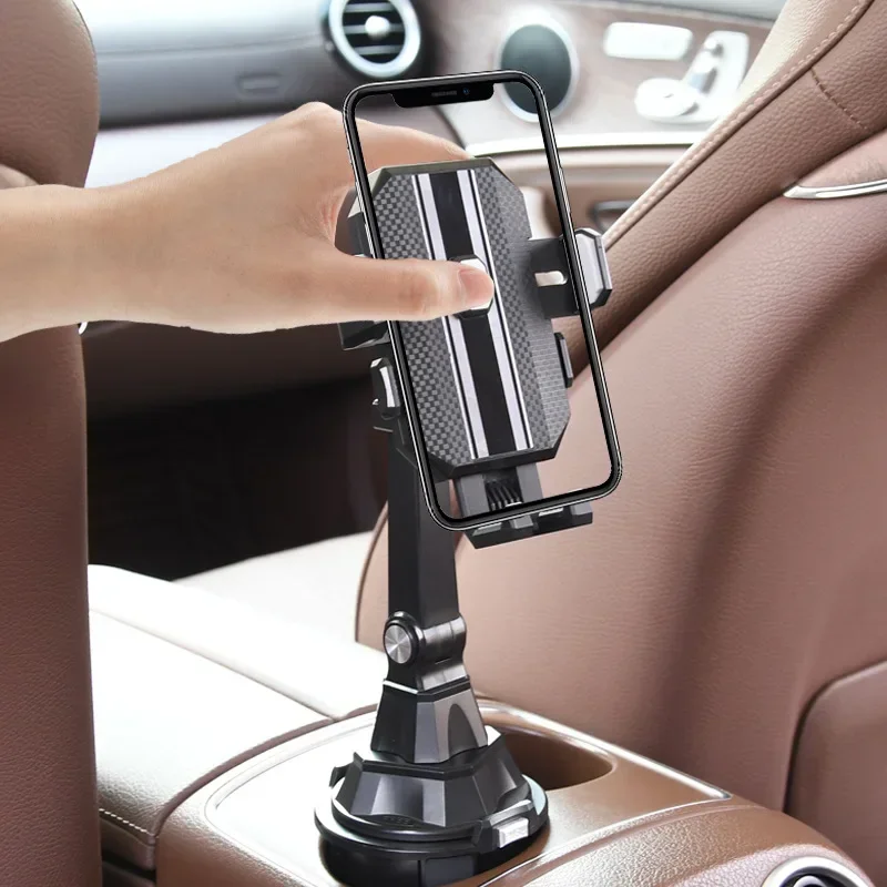 Universal Car Water Cup Holder Mobile Cell Phone Bracket, Adjustable Cup Holder Phone Mount for Car