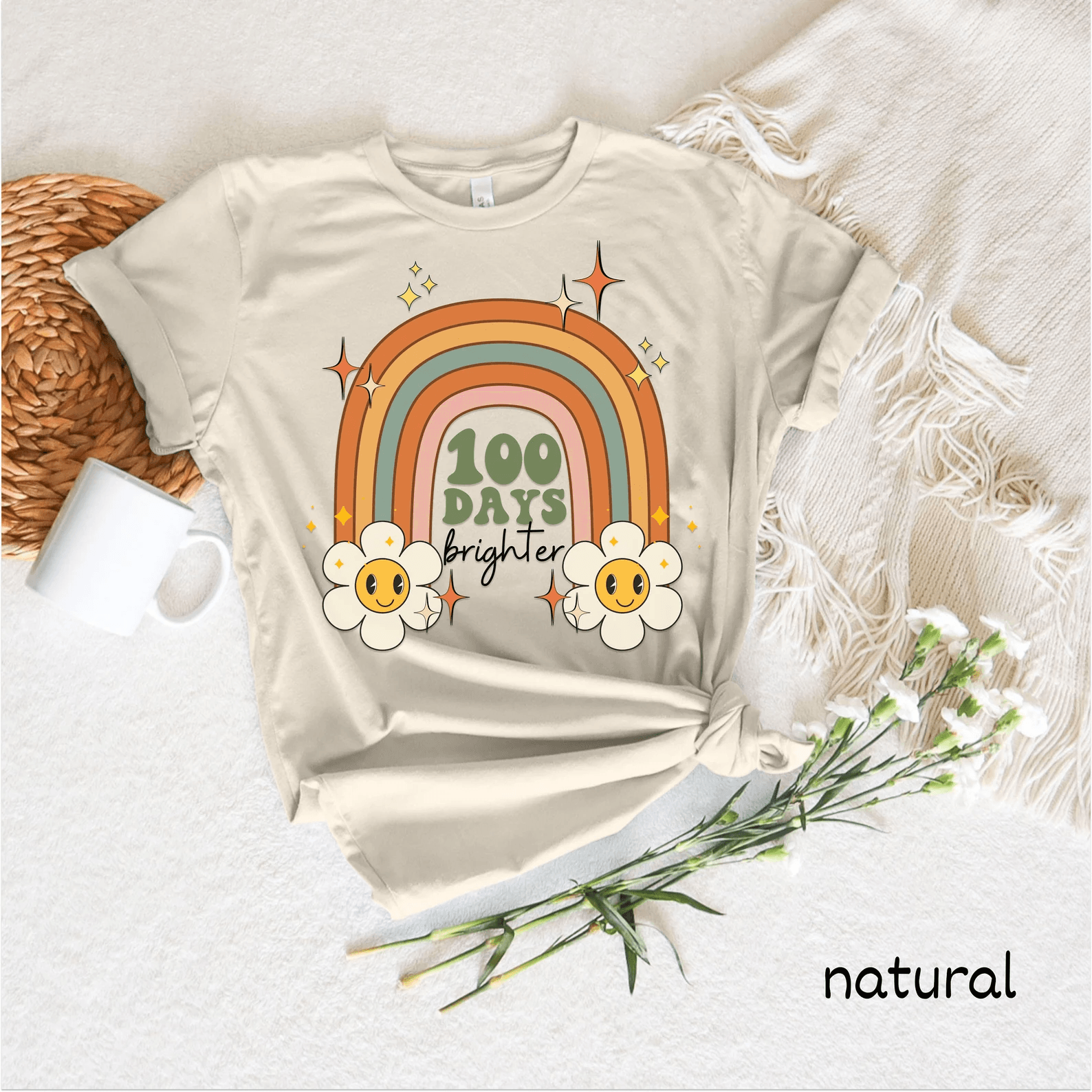 100 Days of School Teacher Shirt Retro 100th Day Teach Tee Cute Gift