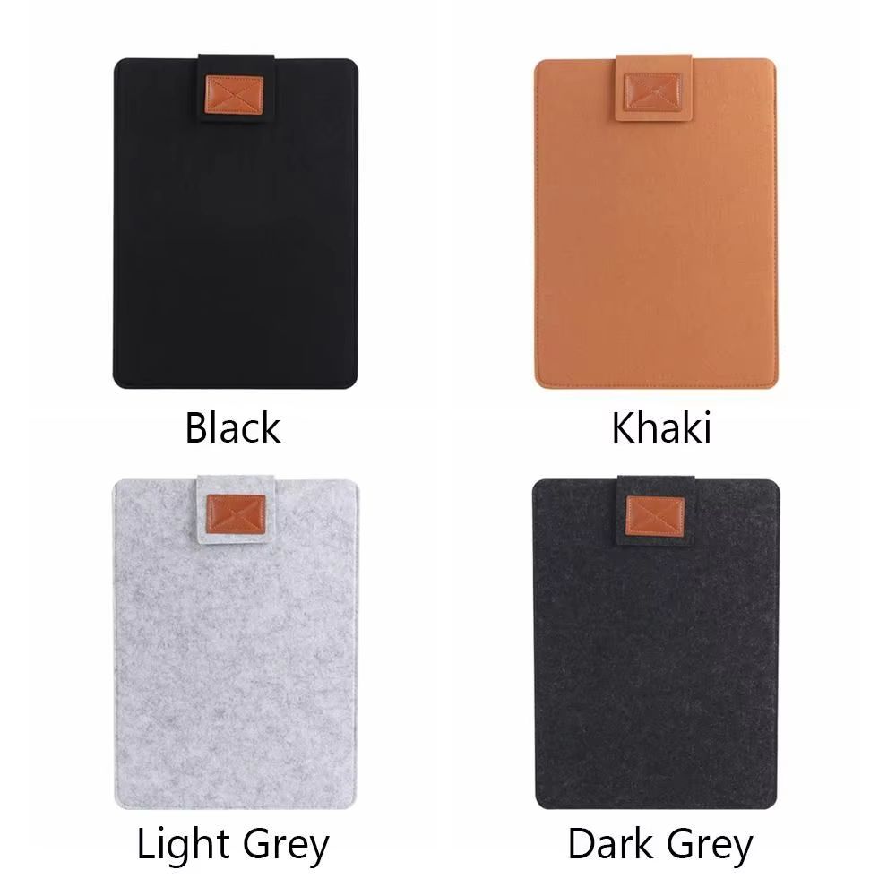 Ultra Thin Wool Felt Laptop Sleeve With PU Leather Stand Case