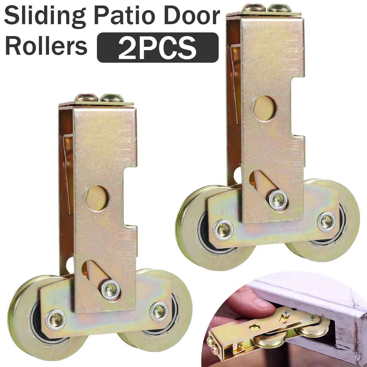 2pcs Sliding Patio Door Rollers 1.25 Inch Double Wheel Assembly