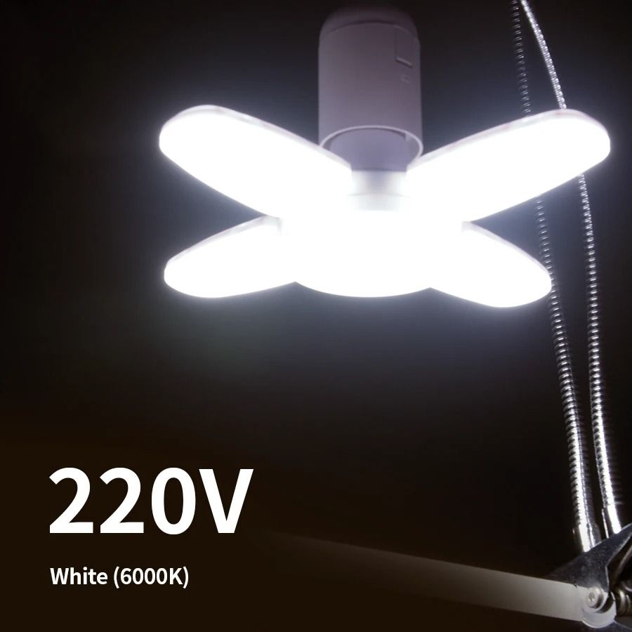 E27 Fan Shape LED Lamp Foldable 28W Light Bulb