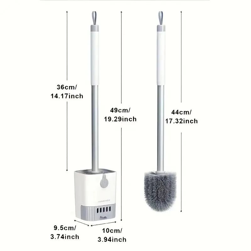 Wall Mounted Toilet Brush with Slim Holder – No Drill, Space-Saving Modern Design