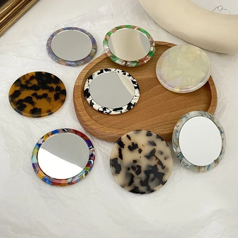 Vintage Floral Compact Mirror – Dual-Sided Retro Rose Pocket Mirror