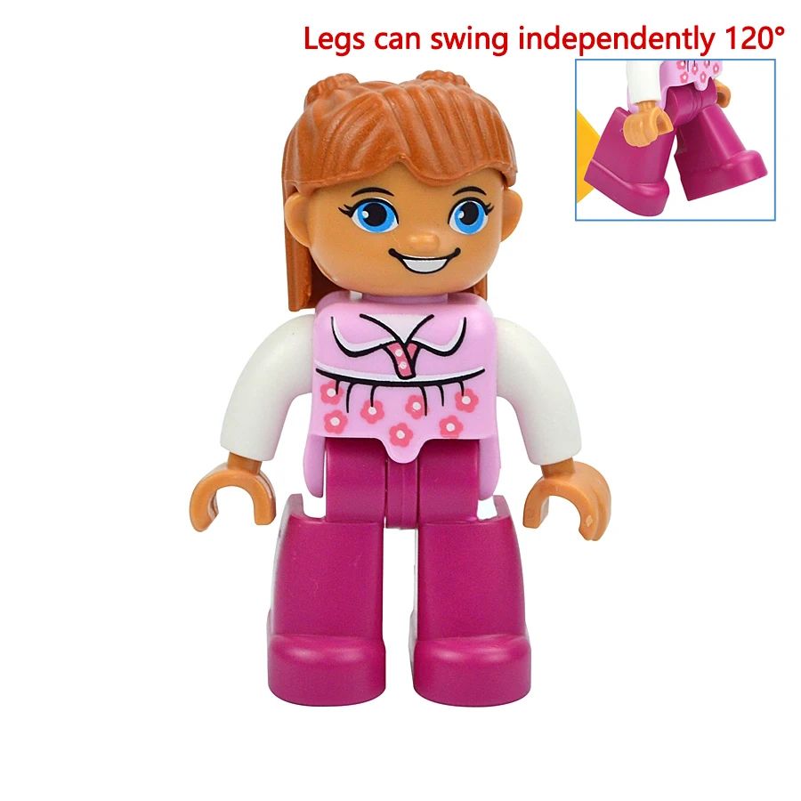 Premium Family Block Figures & Compatible Brick Toy Set - Large Building Block Figures for Kids, Includes Farmer, Pirate