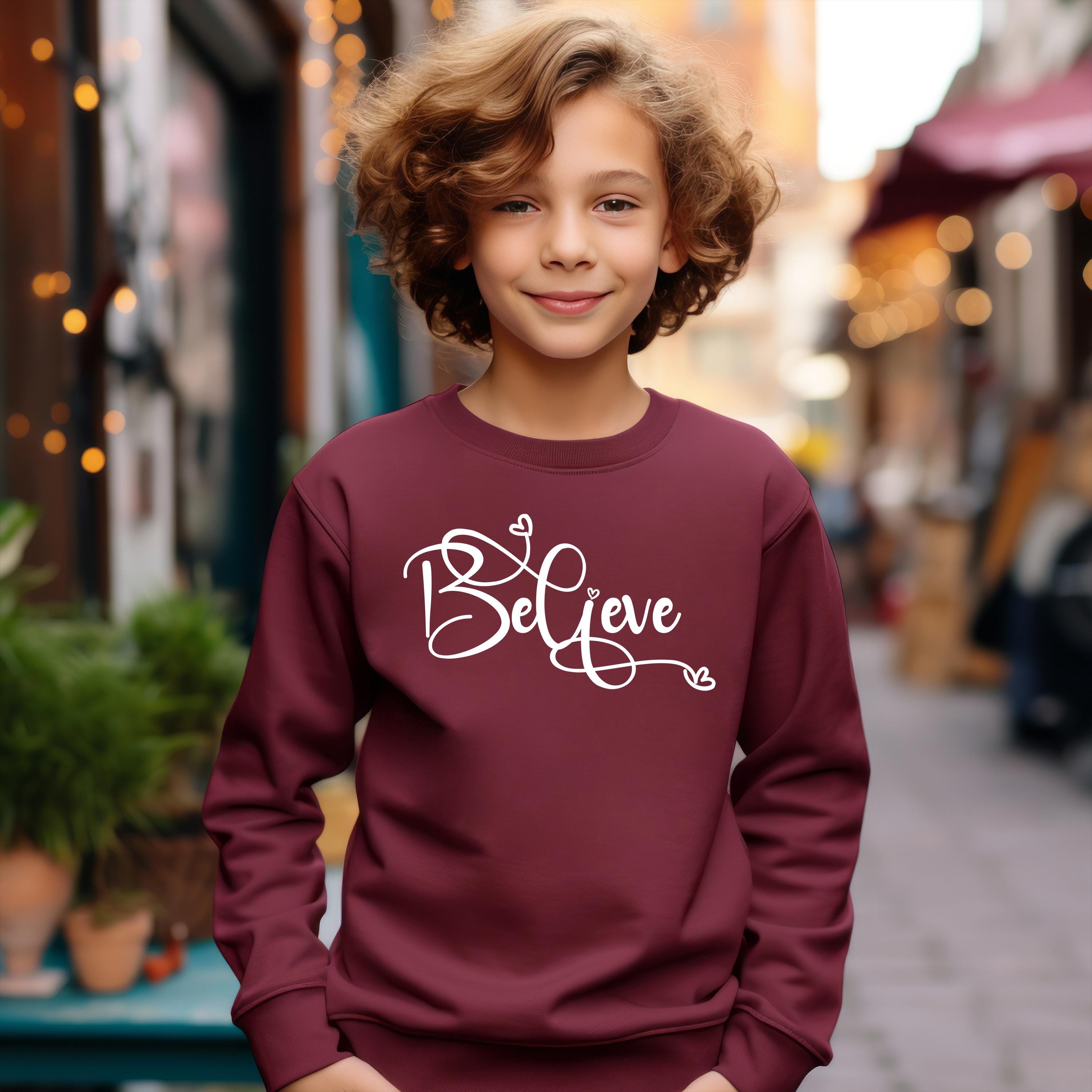 Believe Christmas Shirt | Christian Family Xmas Sweater Faith Holiday Graphic Crewneck