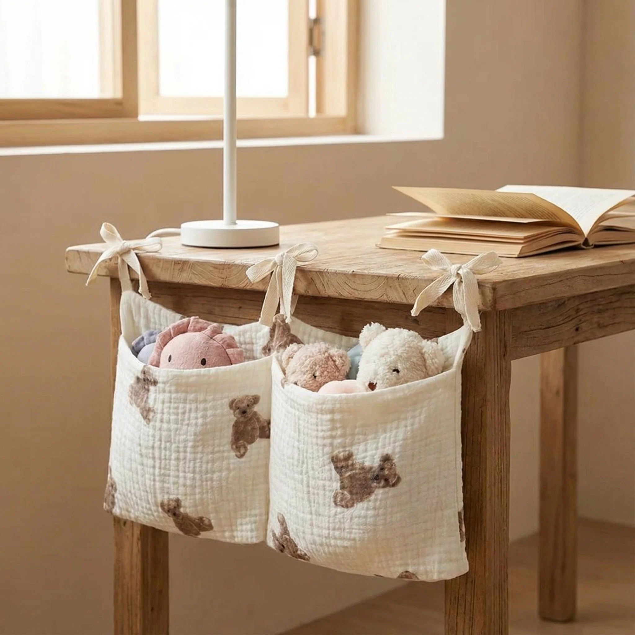 SoftTouch Crib Organizer – Hanging Baby Crib Storage Bag with Dual Pockets for Diapers & Essentials