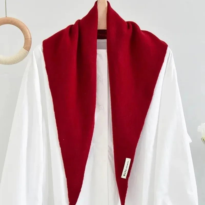 Australian Wool Knitted Triangle Scarf – Women's Warm Autumn Winter Neck Shawl