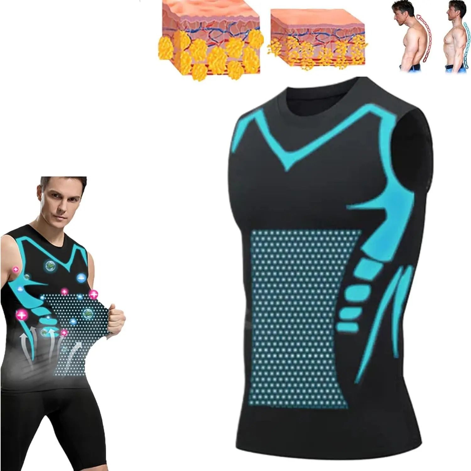 Summer Mens Compression Shaping Vest Sleeveless Body Shaper Tank Top