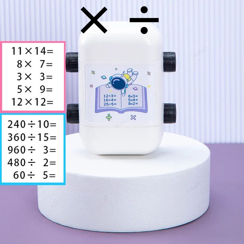 2-in-1 Math Roller Stamp Within 100 – Refillable Fill-in-the-Blank Practice Tool