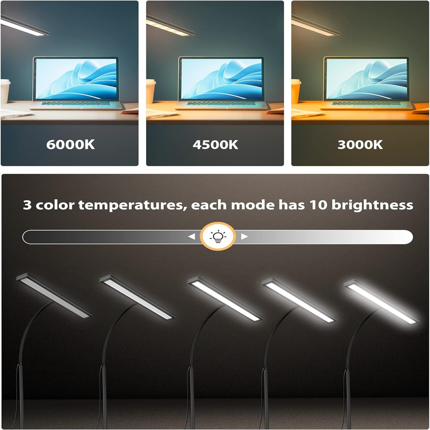 USB Desk Lamp for Office and Study Stepless Dimmable Screen Lamp LED Monitor Light Bar
