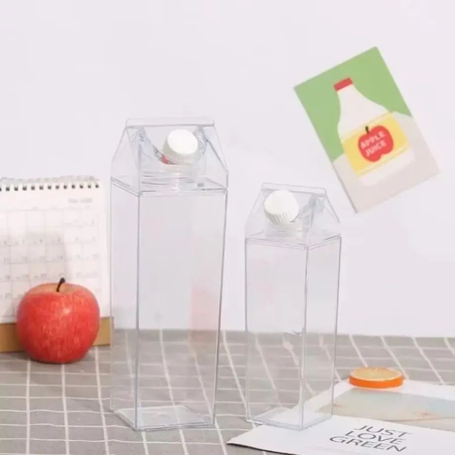 Transparent Milk Box Water Cup Large Capacity Plastic Drink Cup