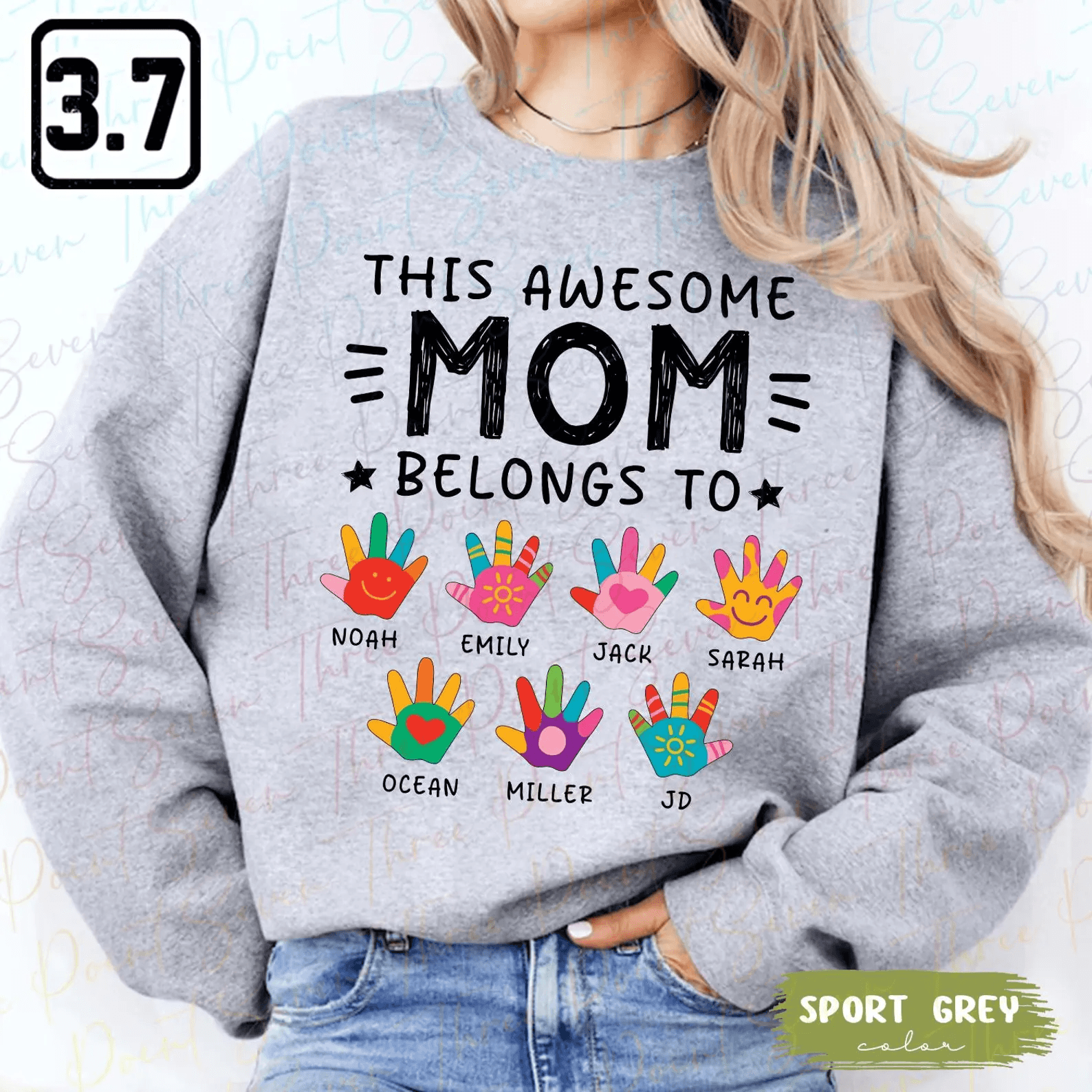Personalized Mom Sweatshirt with Kids Names Custom Mama Crewneck Mothers Day Gift