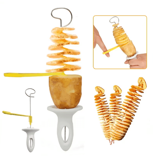 Whirlwind Potato Spiral Cutter – Tornado Potato Maker & Vegetable Spiral Slicer Tool