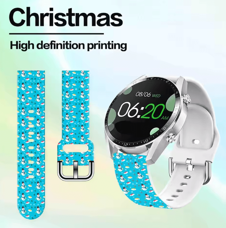 Christmas Silicone Watch Band 20mm – Festive Replacement Strap for Samsung Galaxy and Smartwatches