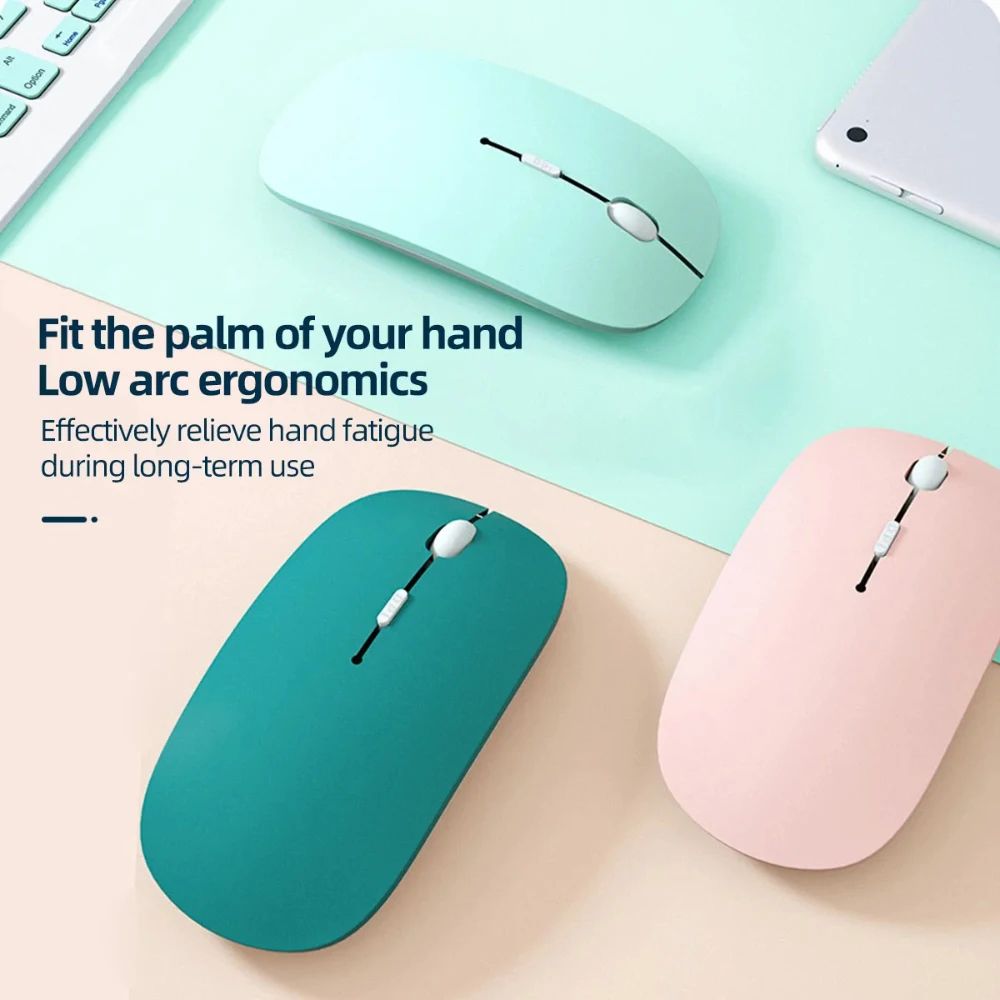 Morandi Silent Dual-Mode Bluetooth Wireless Mouse, Type-C Rechargeable Ergonomic Mouse for Laptop & PC