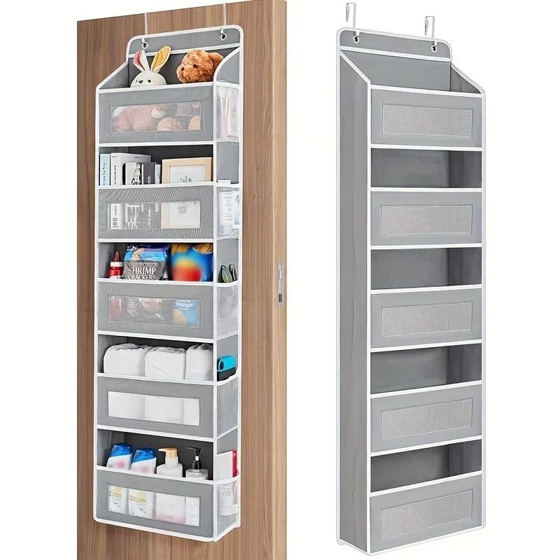 5 Shelf Hanging Storage Organizer Behind Door Anti Tilt Large Capacity Pockets
